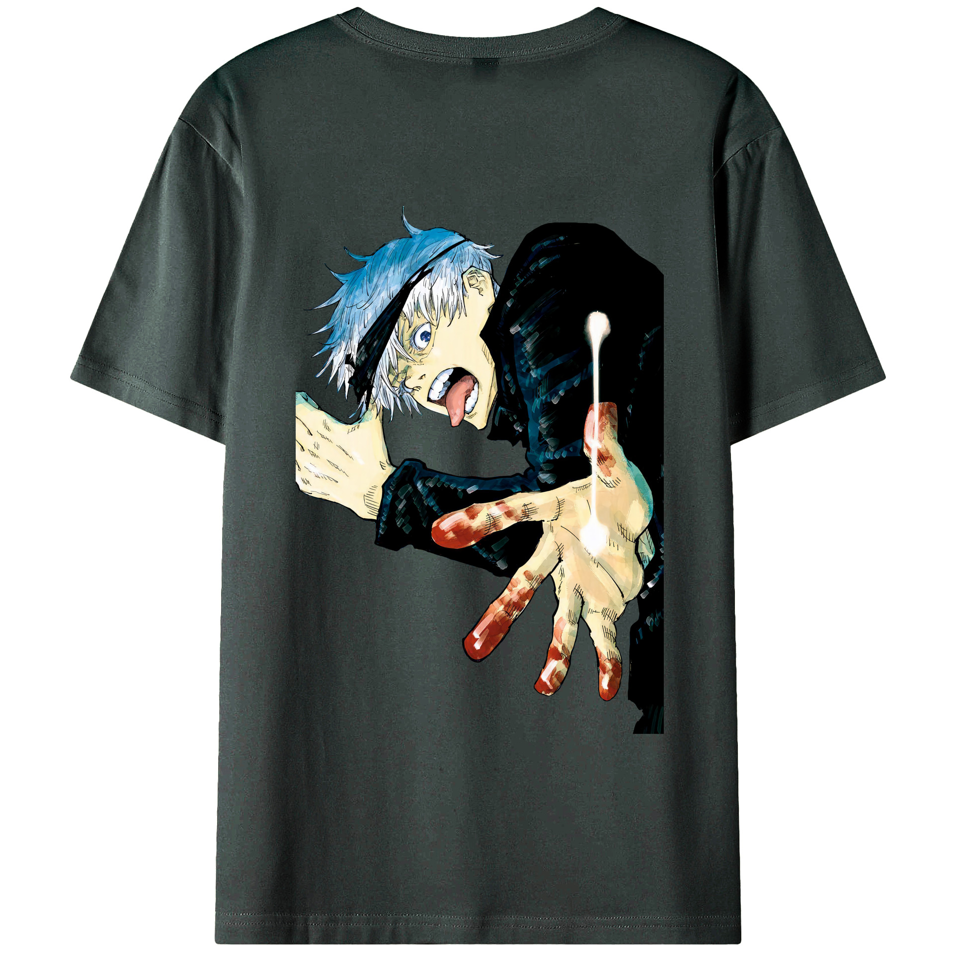 （画像用） 呪術廻戦 Jujutsu Kaisen 綿100％ メンズ半袖Tシャツ（バックプリント） 通気性